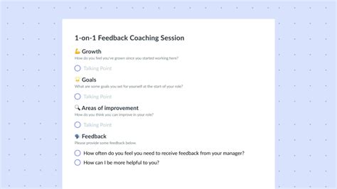 1 on 1 coaching form.